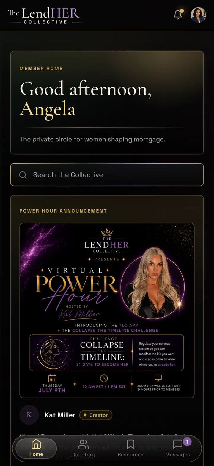 TLC App home screen